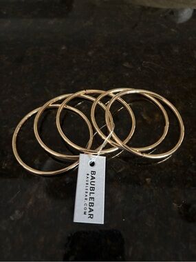BaubleBar Gold Thin Stacking Bangles - Set of 5